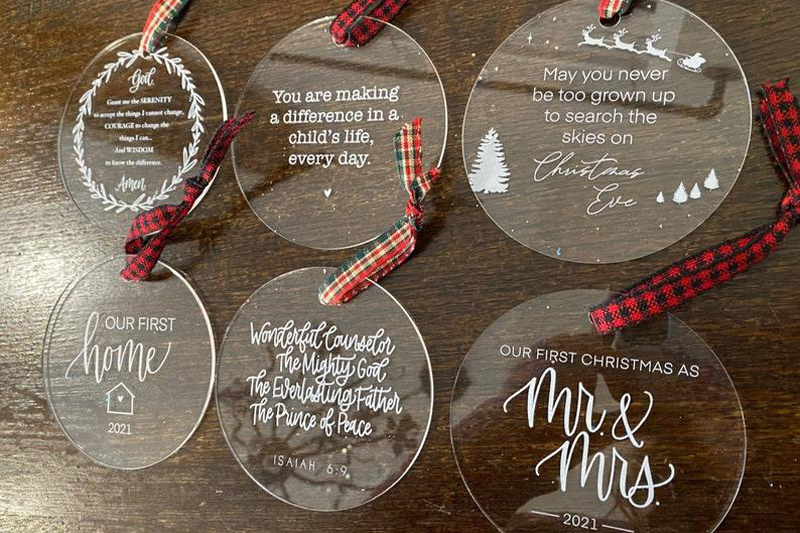 Laser Cut Acrylic Christmas Decoration