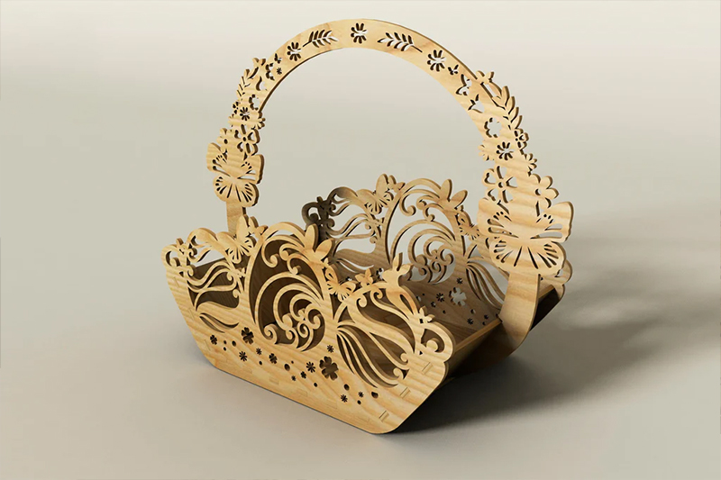 laser cutting Easter baskets