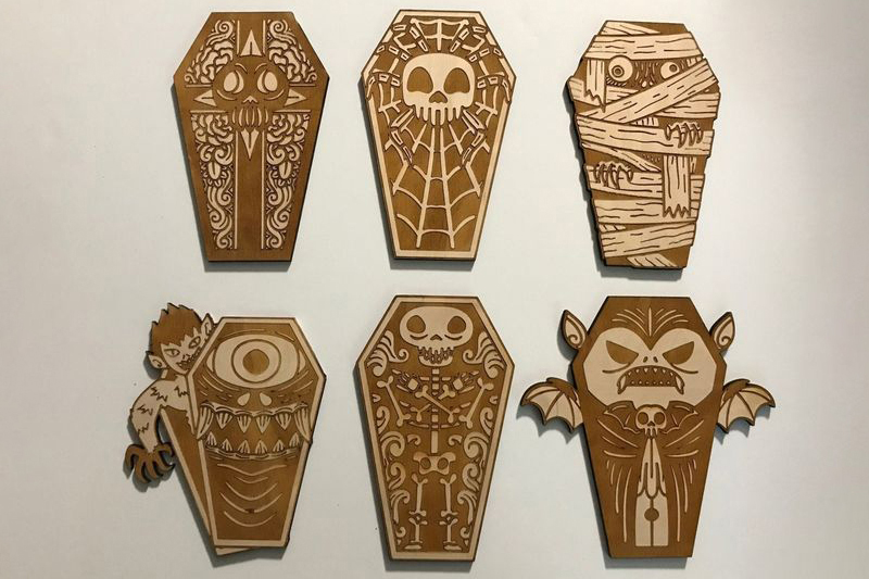 laser cutting Halloween spooky signage