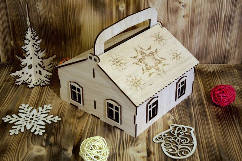 laser cutting Christmas Village Houses